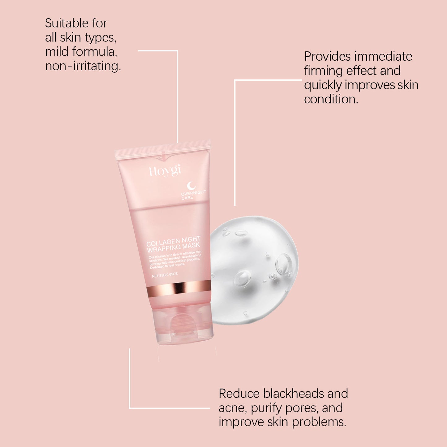 Collagen Peel gently cleanses face, moisturizes and moisturizes skin Peel